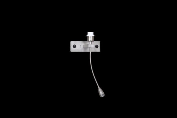 Bedside Wall Light with LED Reading Light and USB3 Charger, Polished Chrome - Image 4